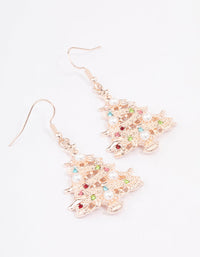 Rose Gold Pearl Christmas Tree Drop Earrings - link has visual effect only