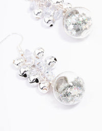 Silver Christmas Bell Shaker Drop Earrings - link has visual effect only