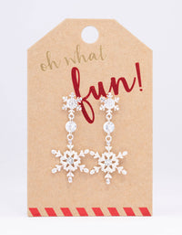 Silver Diamante Snowflake Drop Earrings - link has visual effect only