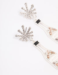 Silver Diamante Champagne Bottle Drop Earrings - link has visual effect only