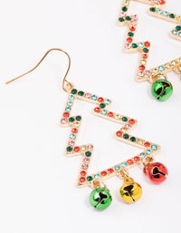 Gold Bell Christmas Tree Drop Earrings - link has visual effect only