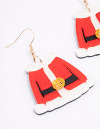 Gold Santa Coat Jacket Drop Earrings - link has visual effect only