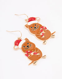 Gold Christmas Quokka Drop Earrings - link has visual effect only