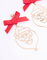 Christmas Santa & Bow Drop Earrings - link has visual effect only