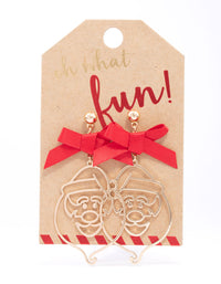 Christmas Santa & Bow Drop Earrings - link has visual effect only