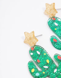 Glitter Cactus Drop Earrings - link has visual effect only