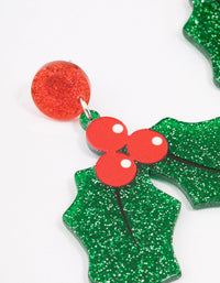 Glitter Holly Drop Earrings - link has visual effect only