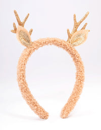 Teddy Bear Reindeer Headband - link has visual effect only