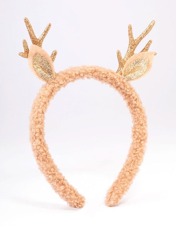 Teddy Bear Reindeer Headband