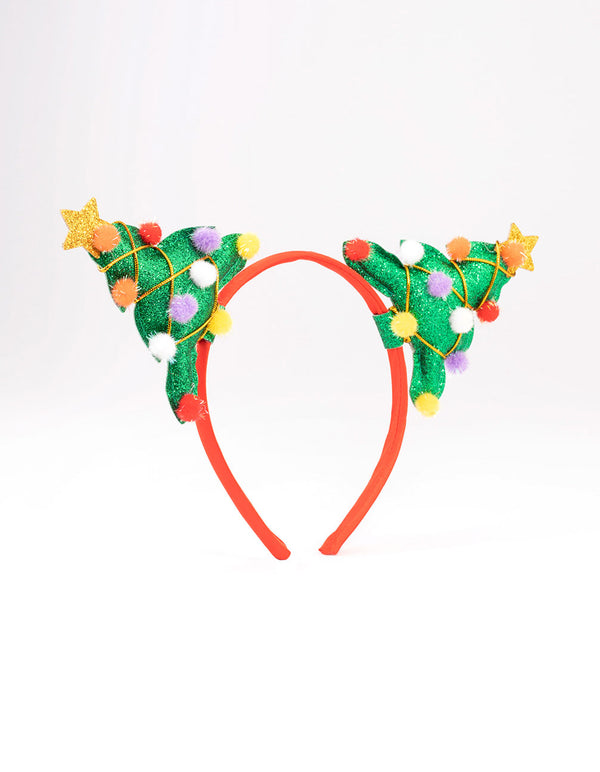 Pom Pom Christmas Tree Headband