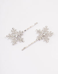 Silver Diamante Snowflake Hair Pins - link has visual effect only