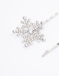 Silver Diamante Snowflake Hair Pins - link has visual effect only