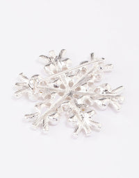 Silver Pearl Detailed Snowflake Brooch - link has visual effect only