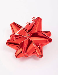 Red Christmas Present Bow Brooch - link has visual effect only