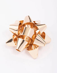 Gold Christmas Present Bow Brooch - link has visual effect only