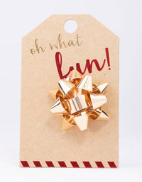 Gold Christmas Present Bow Brooch - link has visual effect only