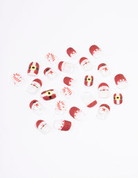 Red Santa & Candy Cane Press On Nails - link has visual effect only