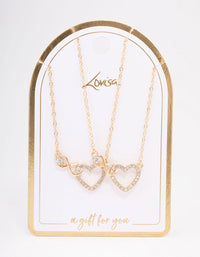 Gold Diamante Infinity & Heart Necklace Pack - link has visual effect only