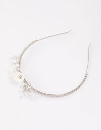 Silver Pearl & Diamante Flower Headband - link has visual effect only