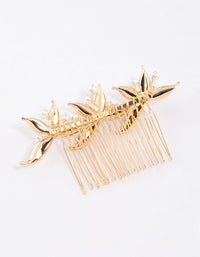 Gold Diamante & Pearl Trio Hair Comb - link has visual effect only