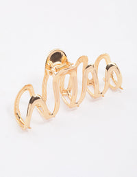 Gold Bold Wavy Hair Claw Clip - link has visual effect only