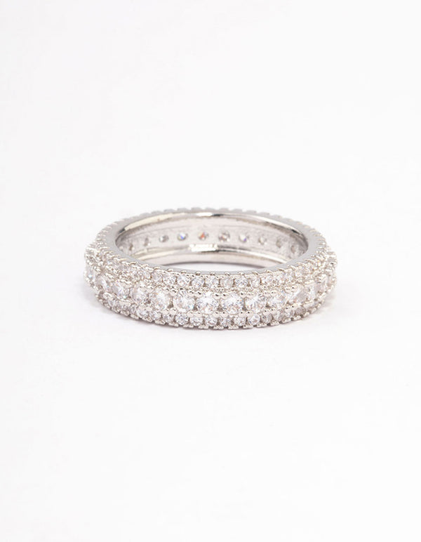 Silver Classic Encrusted Ring