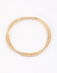 Gold Plated Twisted Cupchain Wrist Cuff - link has visual effect only