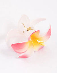 Pink Frangipani Hair Claw Clip - link has visual effect only