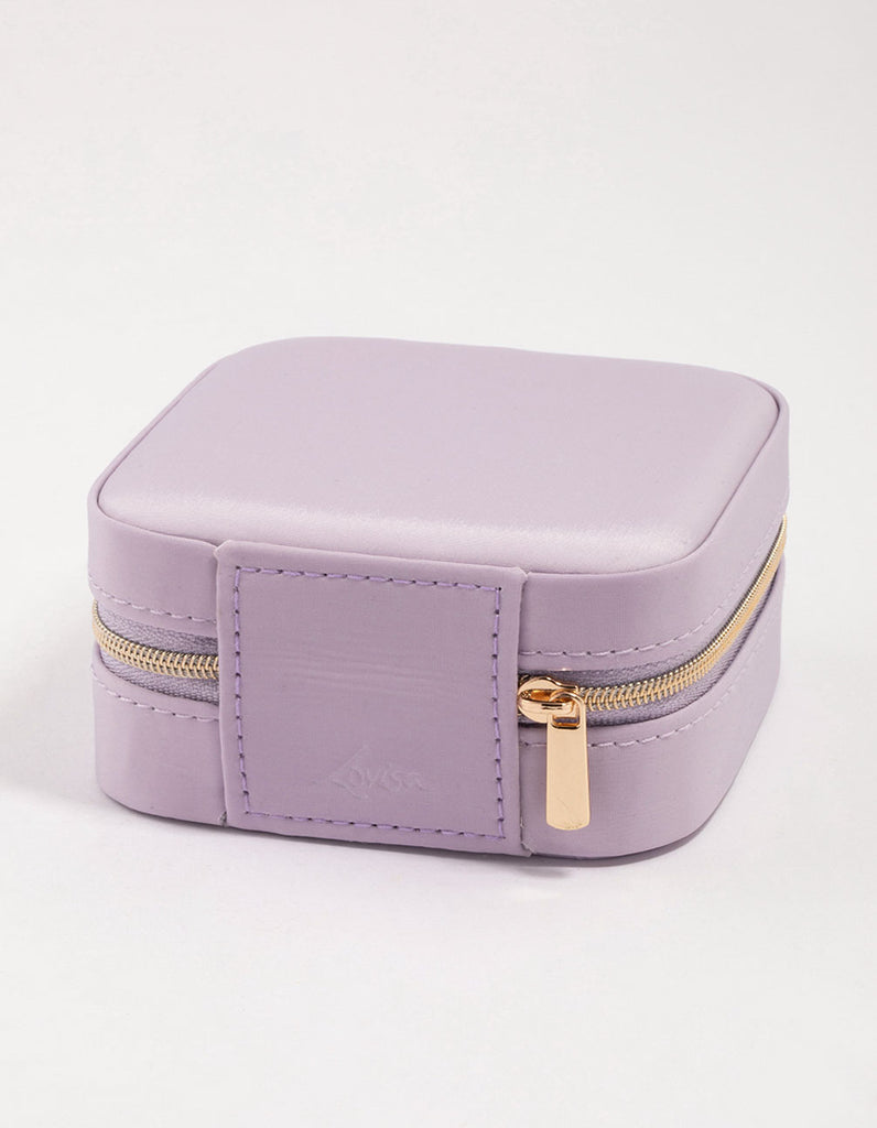 Purple Faux Leather Iridescent Square Jewellery Case - Lovisa