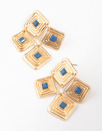 Gold Square Plated Drop Earrings - link has visual effect only