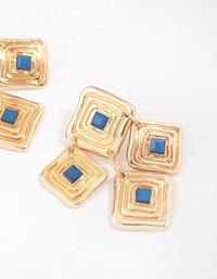 Gold Square Plated Drop Earrings - link has visual effect only