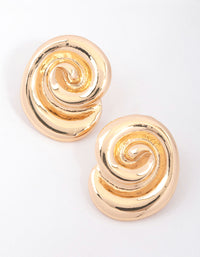 Gold Bold Spiral Stud Earrings - link has visual effect only