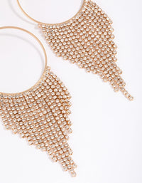 Gold Diamante Drop Cup Chain Earrings - link has visual effect only