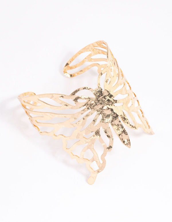 Gold Butterfly Large Arm Cuff