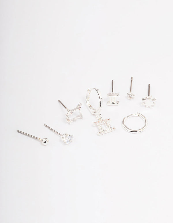 Silver Plated Gemini Earring Pack