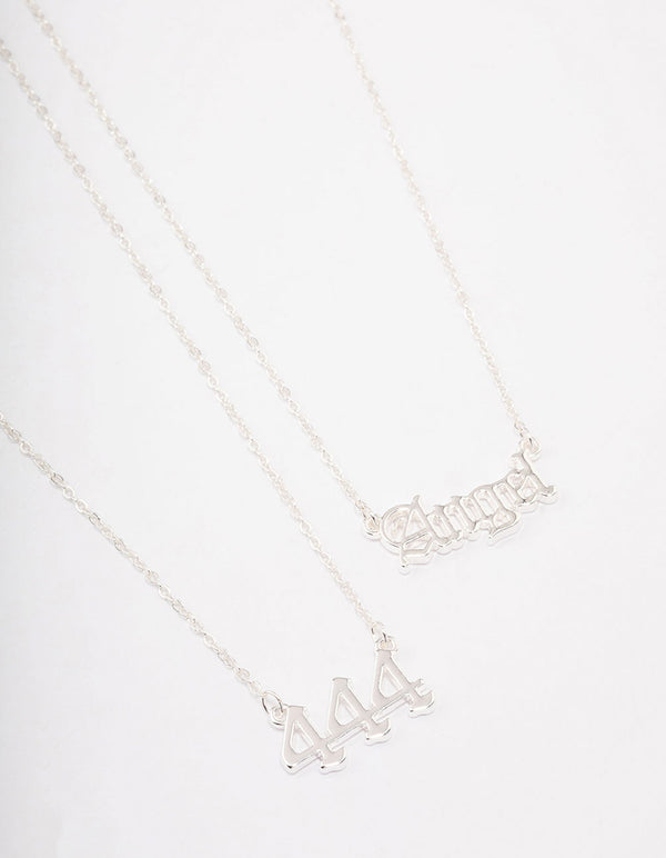 Silver Plated Angel Number '444' Necklace Pack