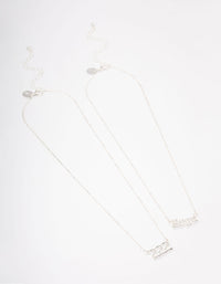 Silver Plated Angel Number '222' Necklace Pack - link has visual effect only