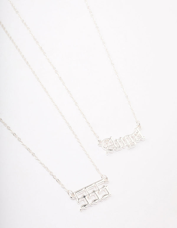 Silver Plated Angel Number '555' Necklace Pack