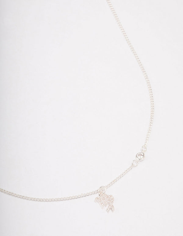 Silver Plated Virgo Necklace With Cubic Zirconia Pendant