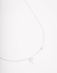 Silver Plated Aries Necklace With Cubic Zirconia Pendant - link has visual effect only