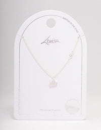 Silver Plated Libra Necklace With Cubic Zirconia Pendant - link has visual effect only