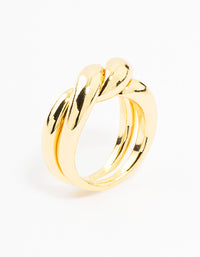 Gold Plated Twisted Metal Band Ring - link has visual effect only