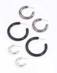 Mixed Metal Hoop Earrings Pack - link has visual effect only