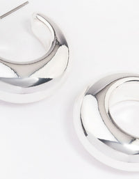 Silver Medium C-Shape Hoop Earrings - link has visual effect only