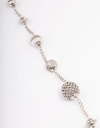 Rhodium Short Texture Multi Round Necklace - link has visual effect only