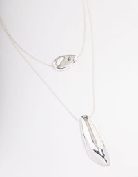 Rhodium Double Layered Necklace - link has visual effect only