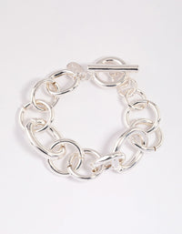 Silver Threaded Chain Bracelet - link has visual effect only