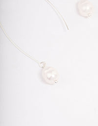 Silver Fine Pearl Drop Earrings - link has visual effect only