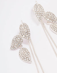 Silver Leafy Trail Drop Earrings - link has visual effect only