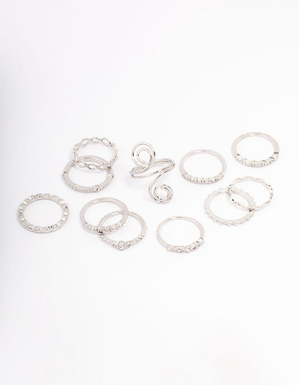 Silver Swirl Multi-Ring Pack